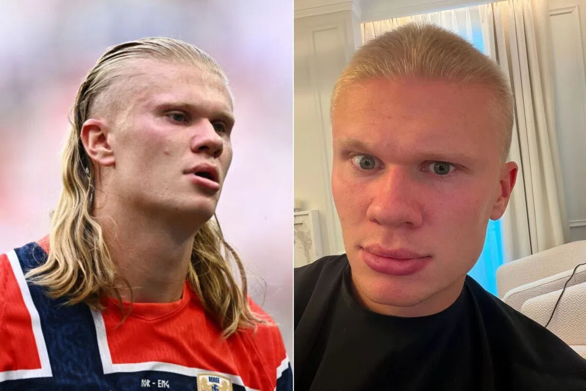 Haaland ditches signature blonde locks for new season buzz cut