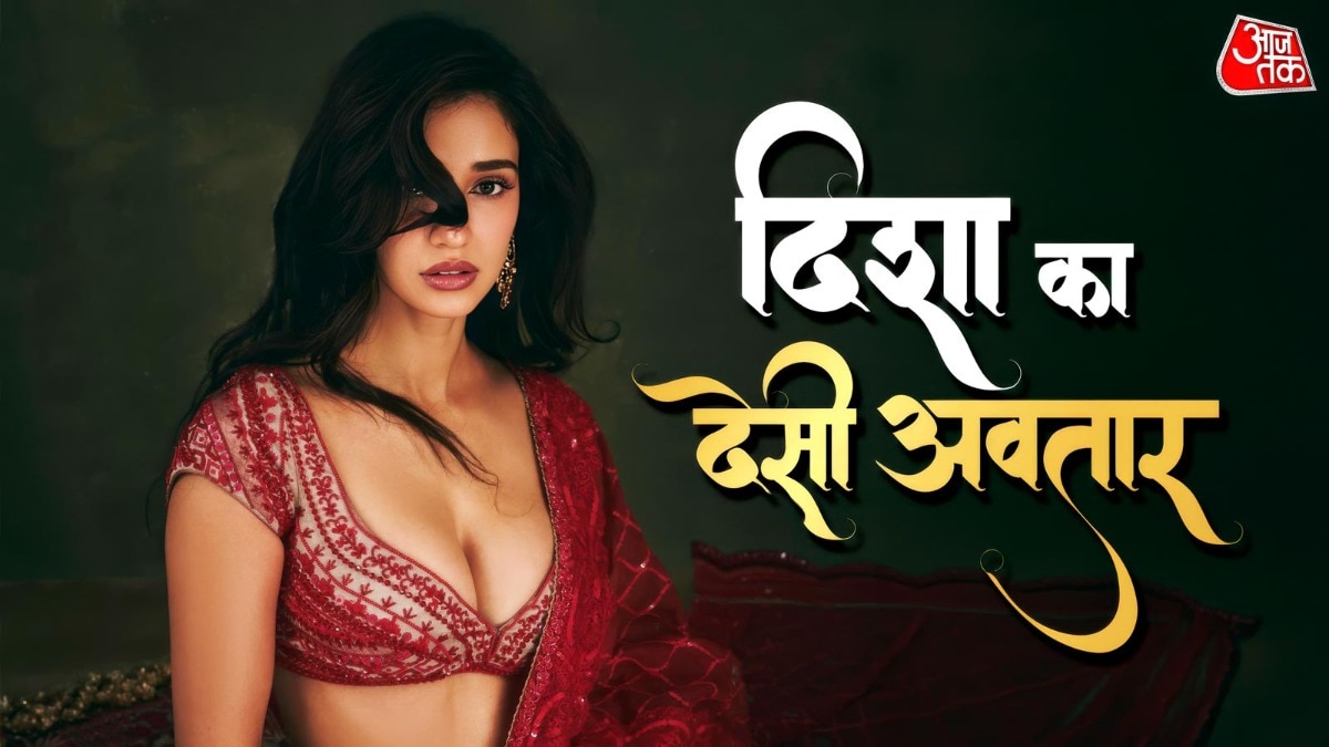 Actress Disha Patani Stuns in Bold Red Lehenga Look