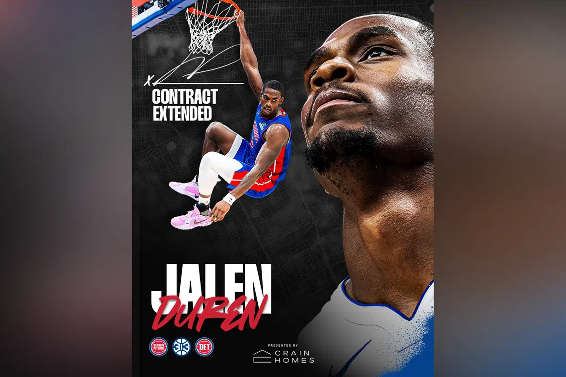 Detroit Pistons extend contract with centre Jalen Duren
