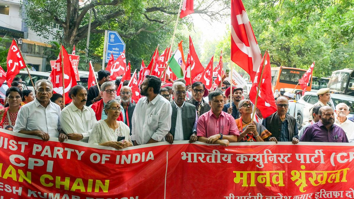CPI stages Delhi protest demanding CEC's ouster over electoral credibility concerns