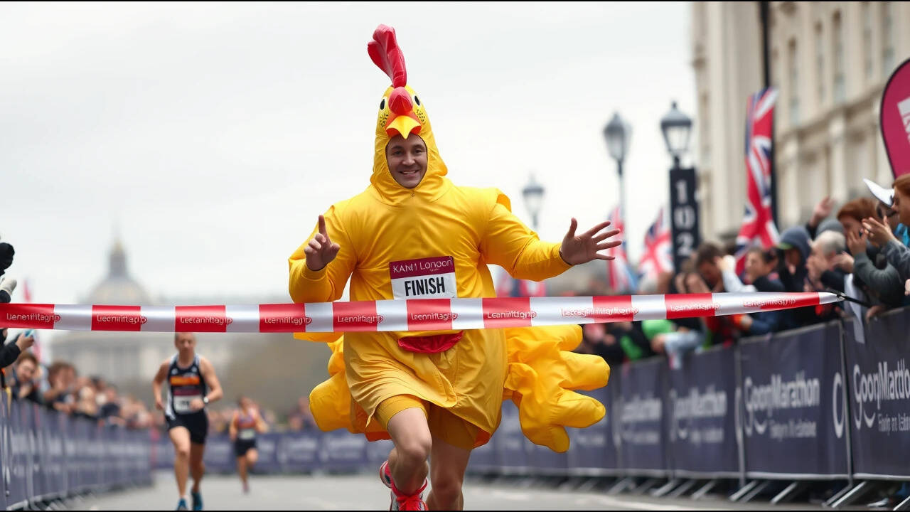 Runner in giant chicken costume sets new Guinness World Record