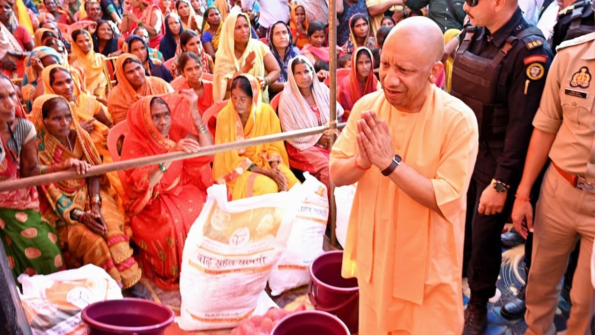 Uttar Pradesh CM surveys flood-hit Kushinagar, distributes relief supplies