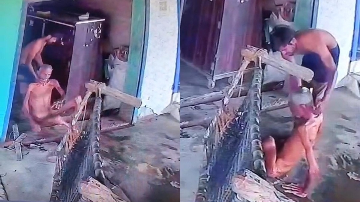 Elderly man brutally beaten by son in property dispute, CCTV captures assault