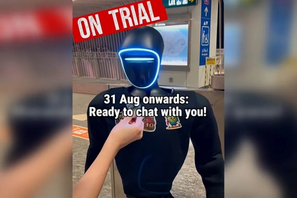 Trial robot deployed at Little India MRT to guide commuters