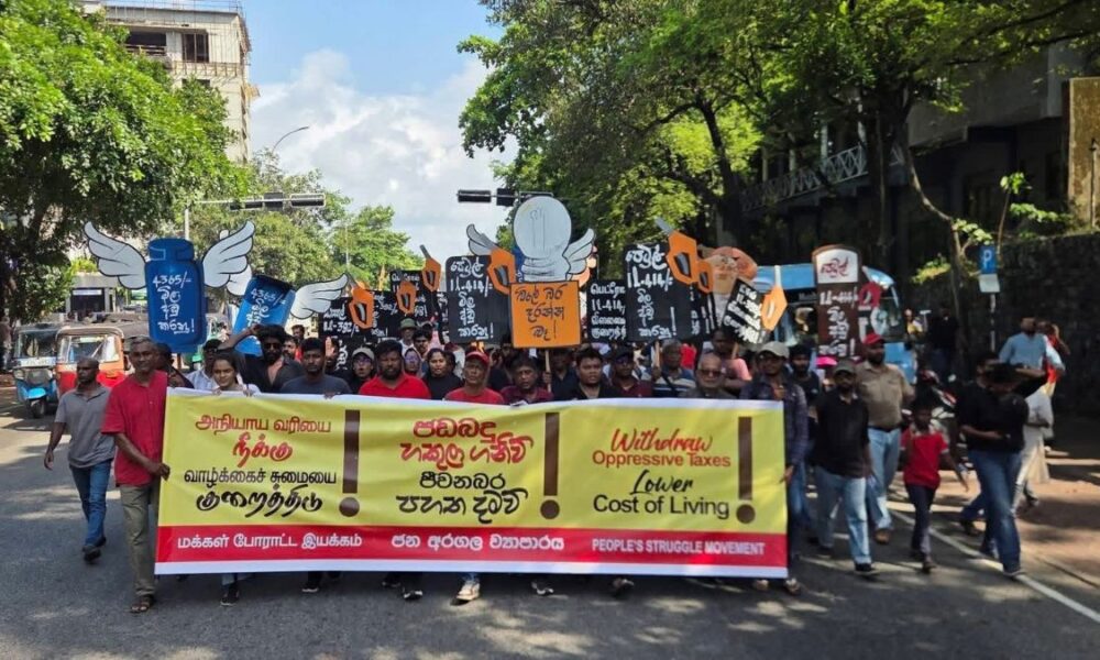 Six arrested as Jana Aragala protesters march against taxation and living costs