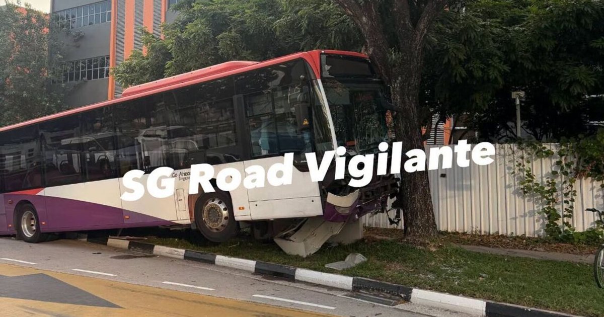 Two hospitalised after bus veers onto kerb at Airport Road