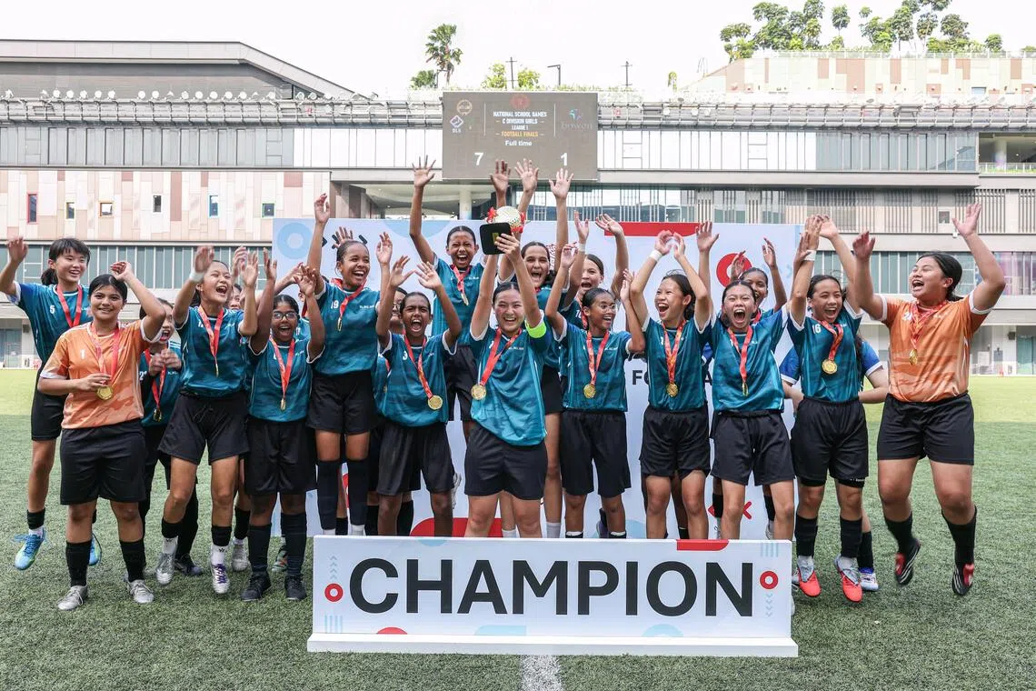 Combined Girls' Football Team Retains C Division Title with Dominant Win