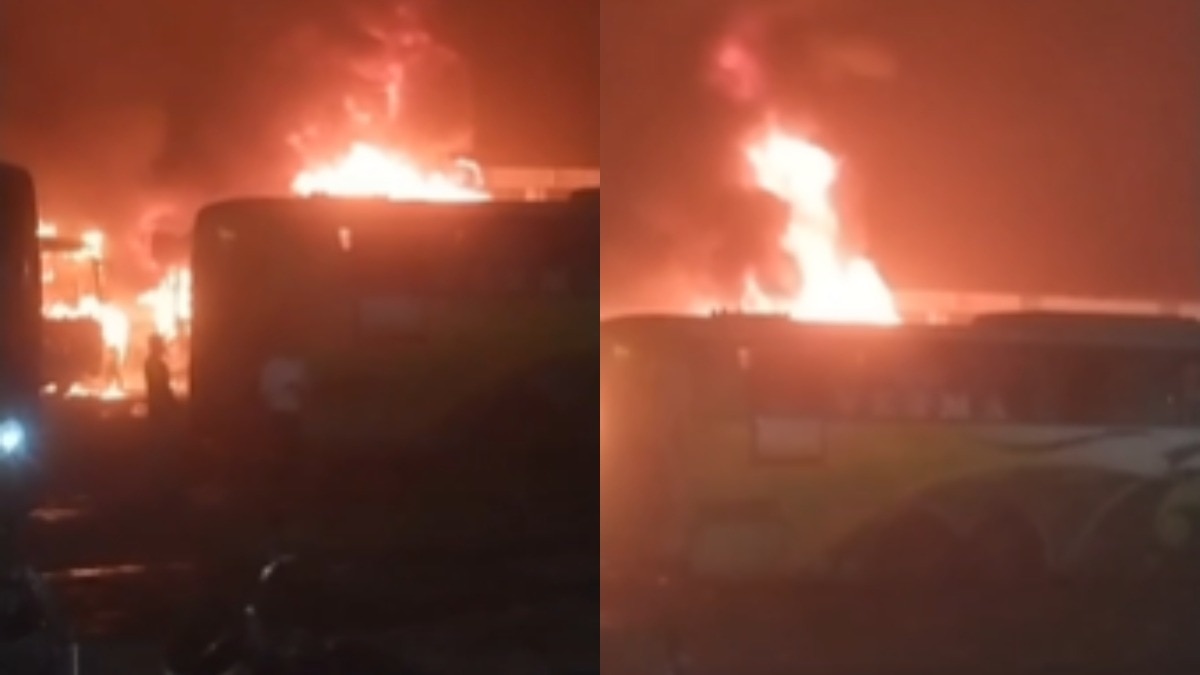 Major fire engulfs six buses at Bhopal ISBT terminal