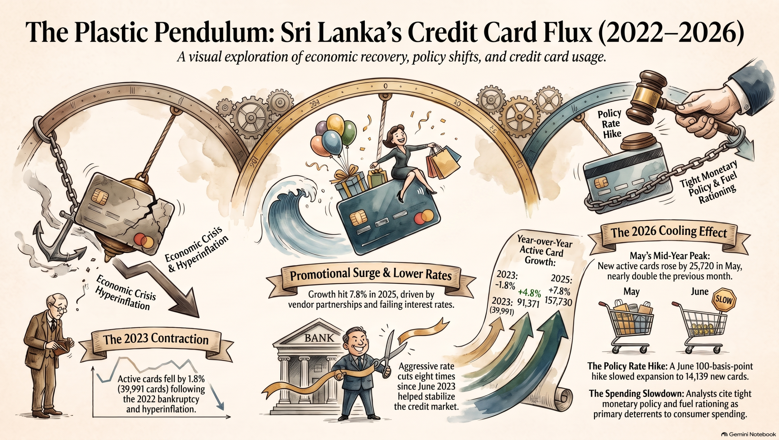 Credit card growth momentum slows as Sri Lanka enters second half