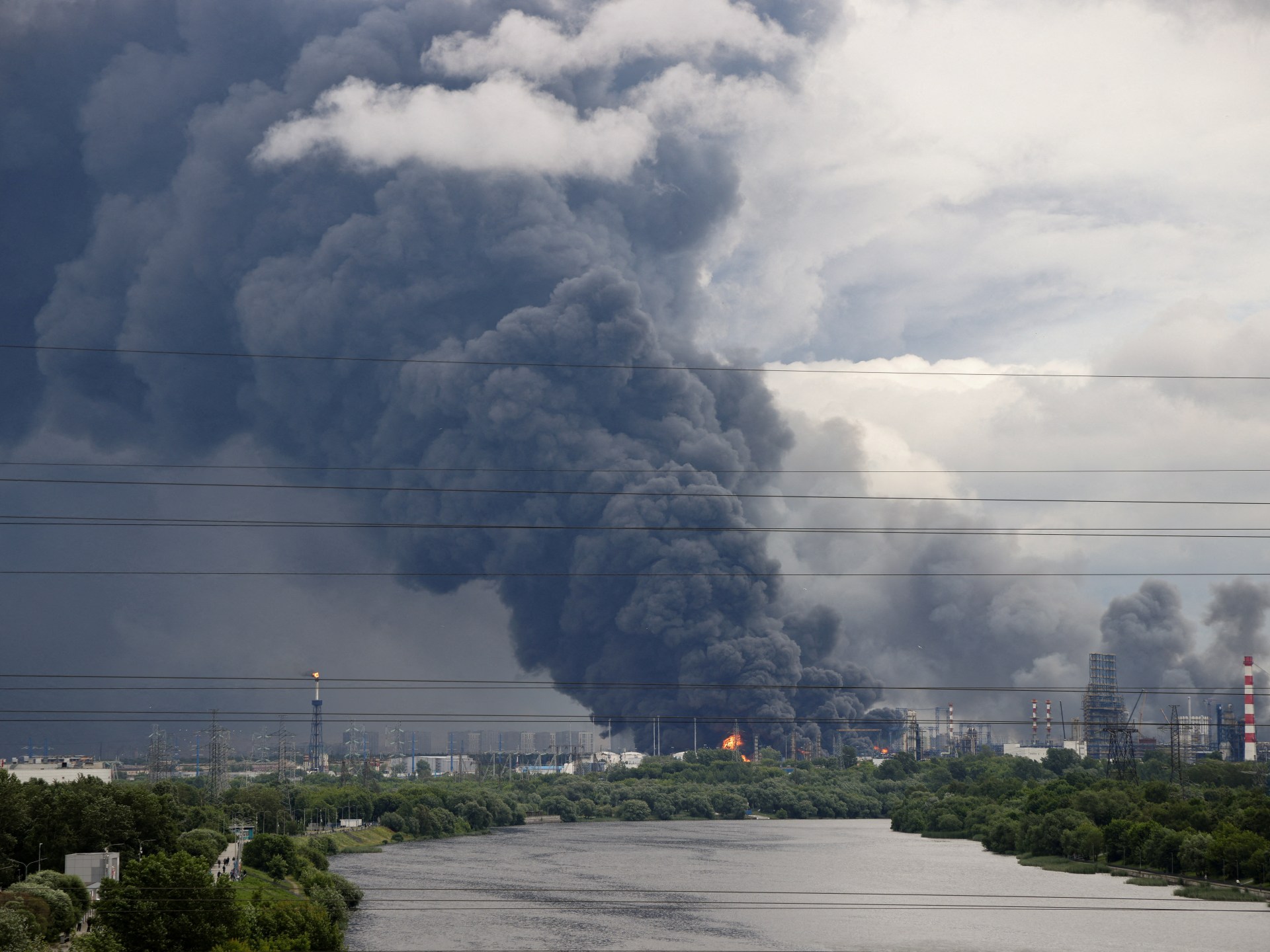 Two dead as Ukrainian drone strike ignites Russian oil refinery