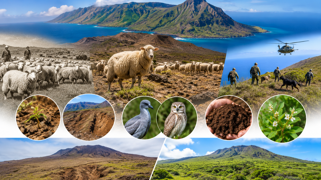 Island ecosystem bounces back after feral sheep removal effort