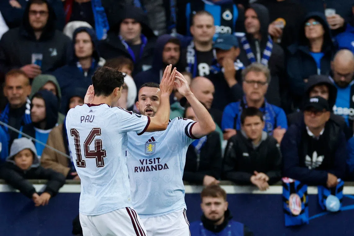 Villa edge Brugge in Champions League opener despite late Belgian fightback