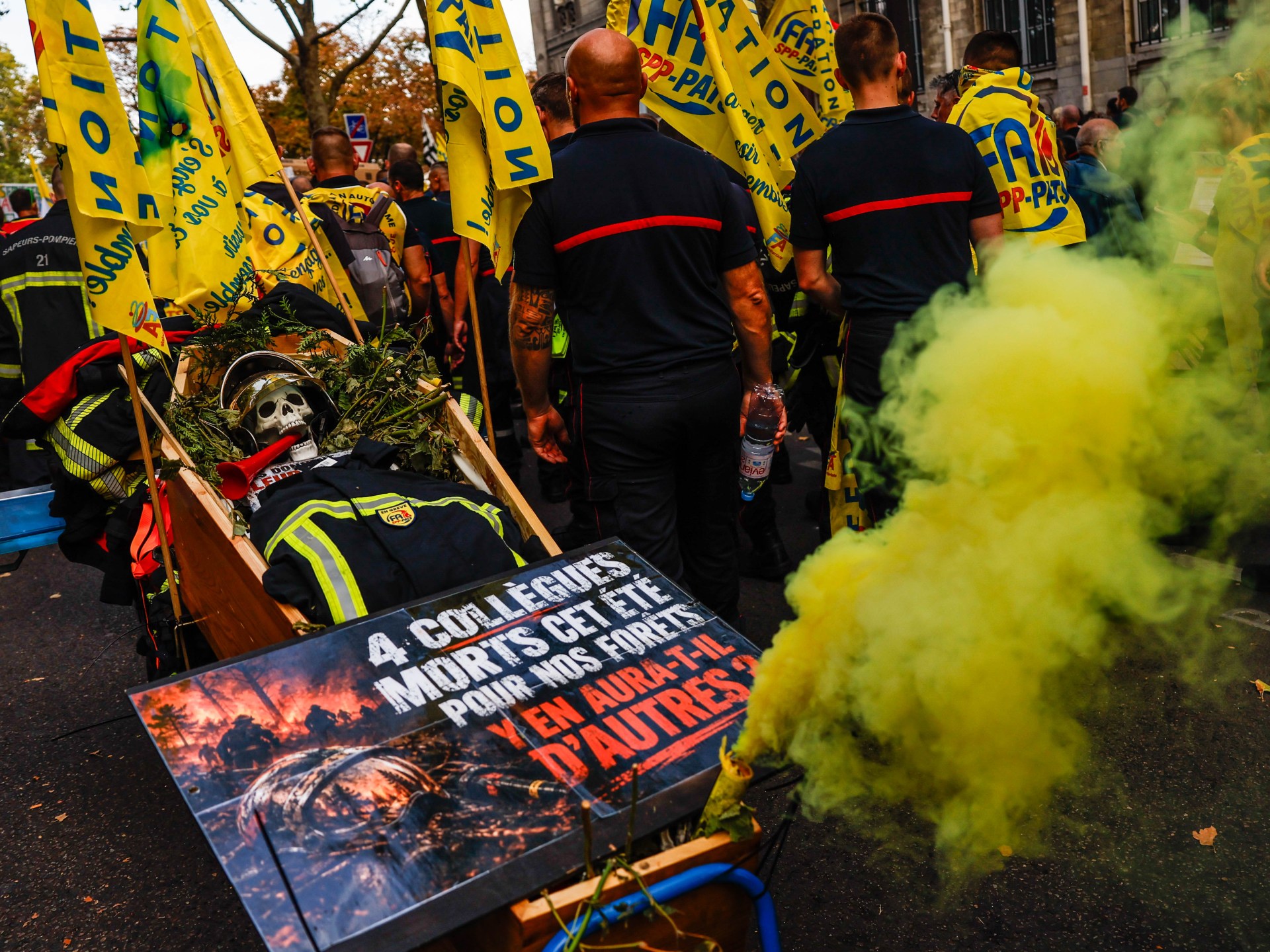French public sector workers stage nationwide strike over wages