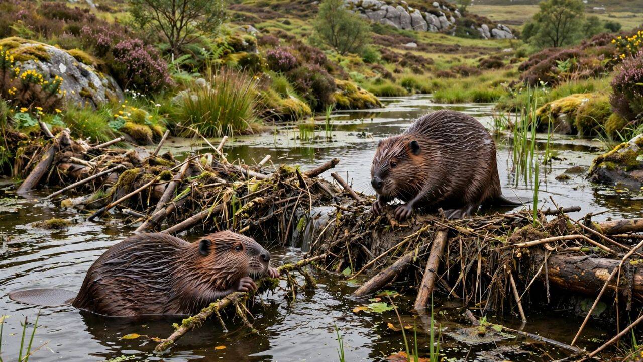 Escaped beavers transform UK nature reserve with dam-building in six months