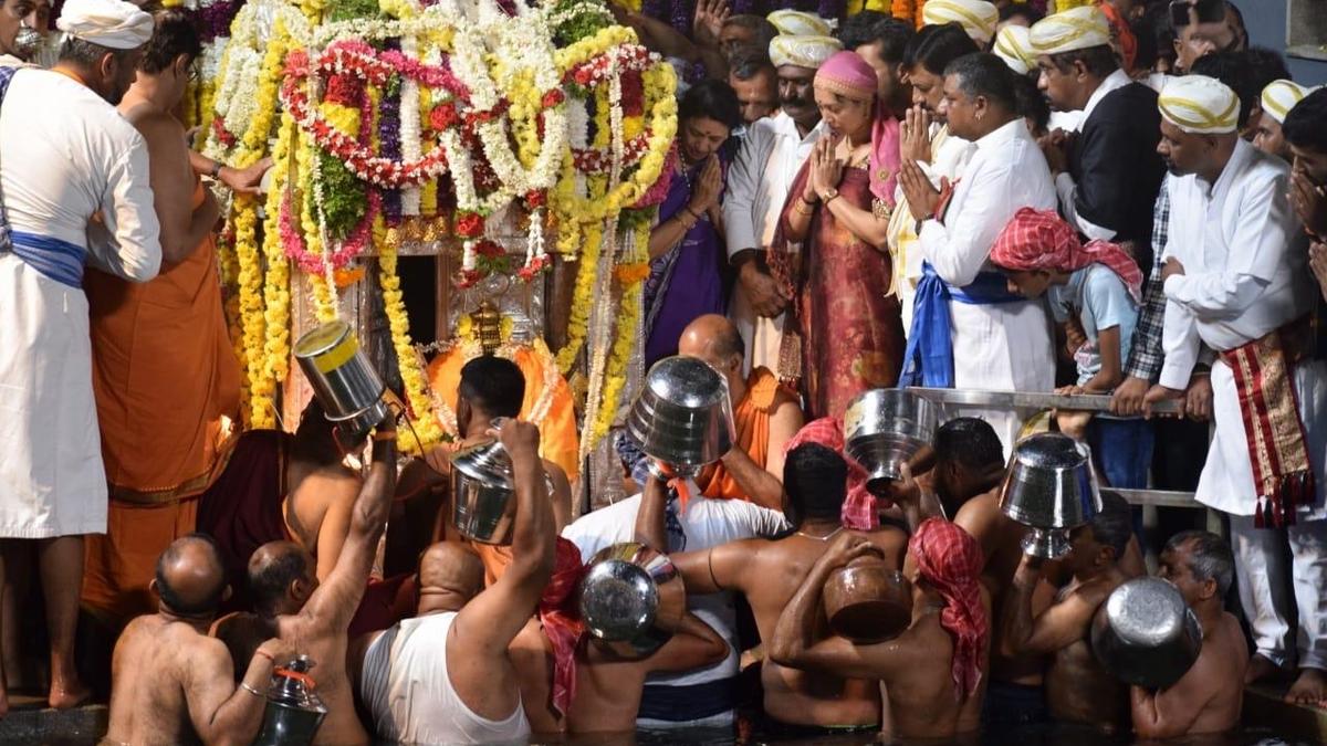 Thousands gather at Talacauvery for sacred Cauvery Theerthodbhava festival