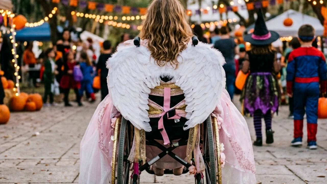 Schoolmates Transform Wheelchair Into Angelic Throne for Halloween