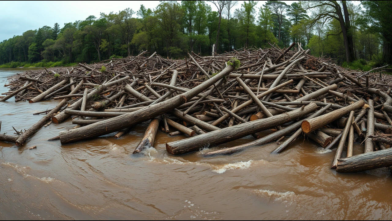 Historic timber jam reshaped Wisconsin river landscape in 1880