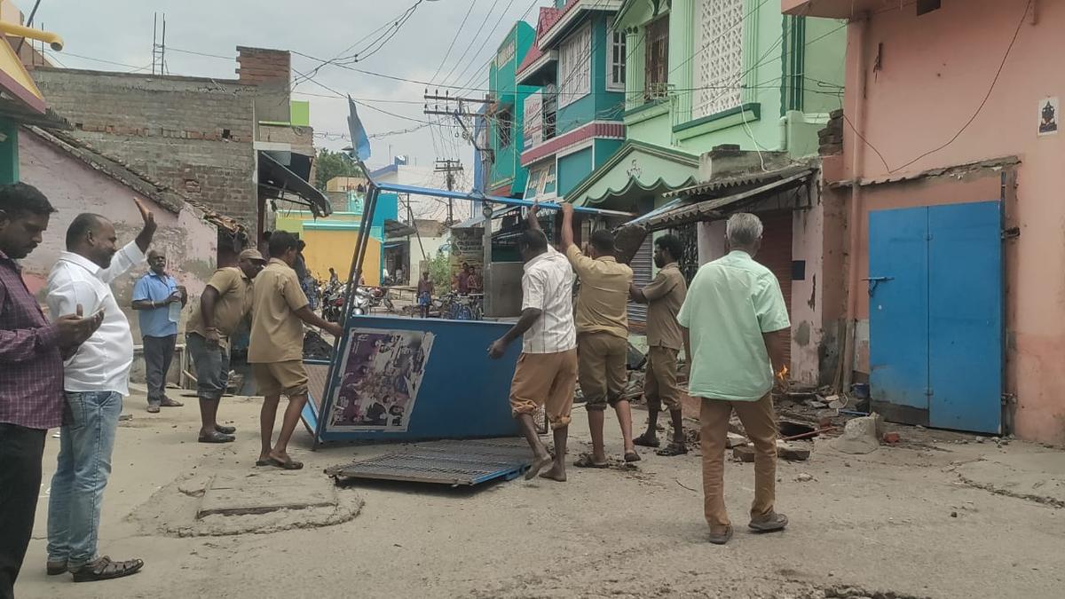 Illegal encroachments cleared to improve school access in Pernambut