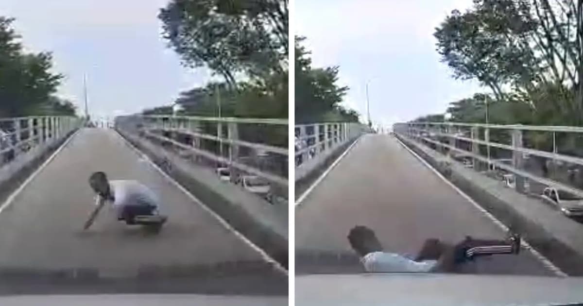 Lelaki yang jatuh dari lebuh raya Batu Lanchang pernah ditangkap sebelumnya