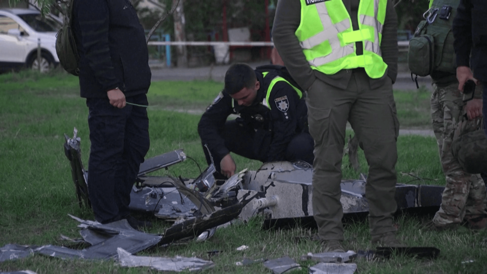 Russian attack drone crashes into Kyiv playground without detonating