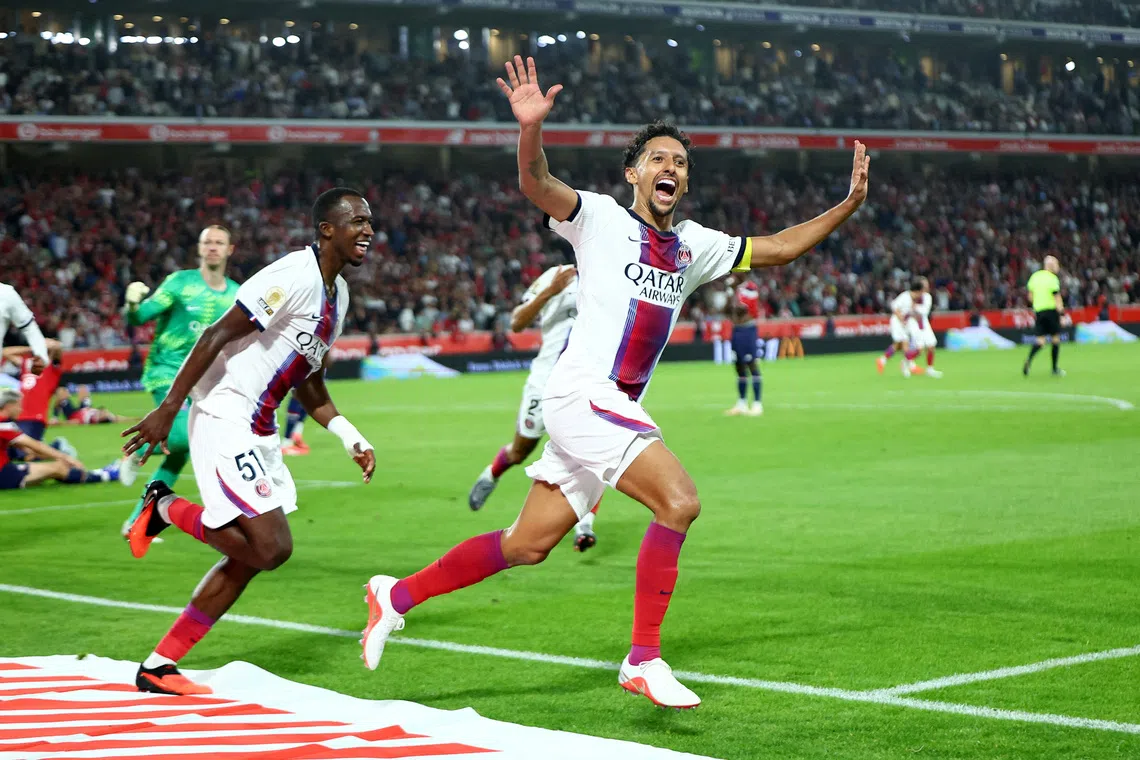 PSG salvage draw with late Marquinhos goal against Lille