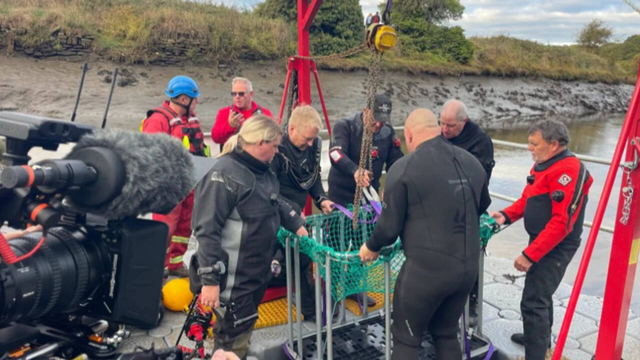 Medieval iron cauldron recovered from England's River Wear