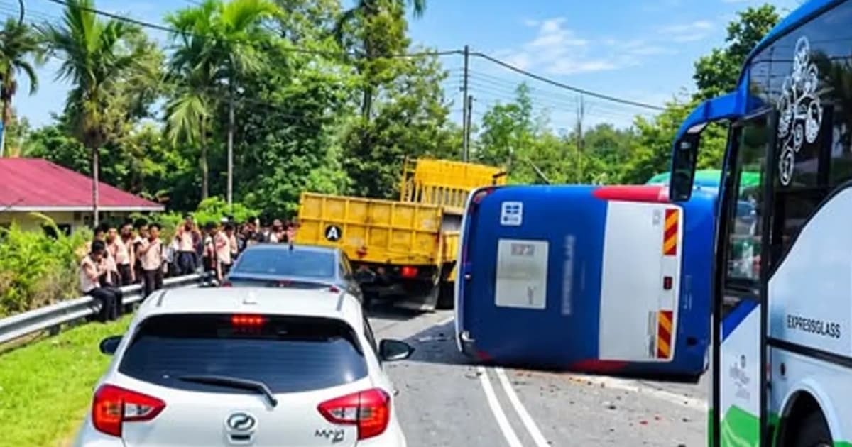 Bas Sekolah Mengalami Kemalangan, Sembilan Pelajar Cedera