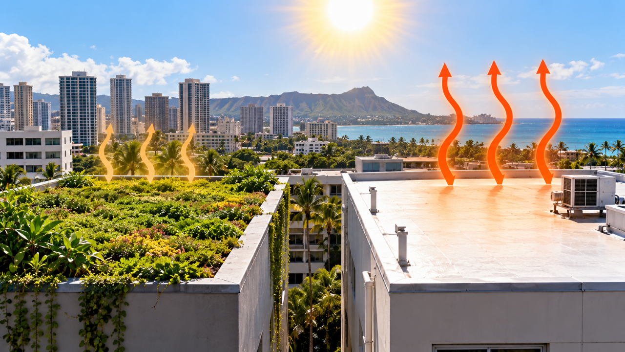 Study shows green roofs outperform white roofs in cooling buildings