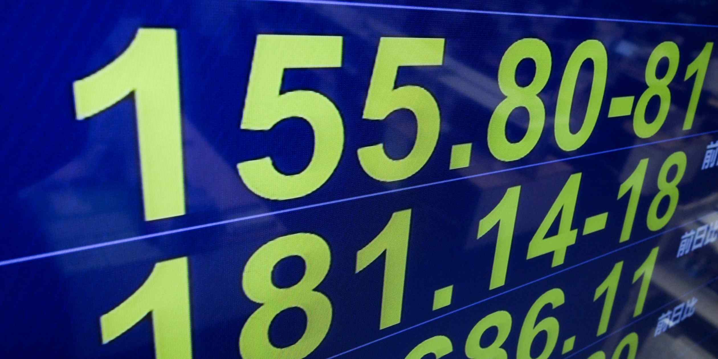 Japanese yen strengthens toward 155 amid carry trade unwinding