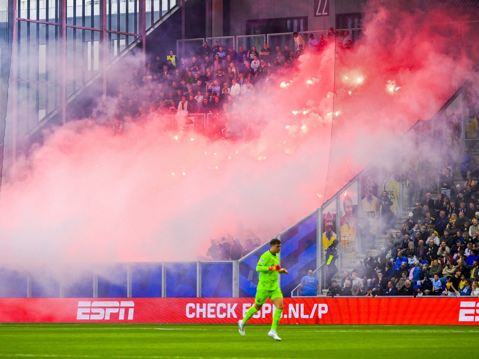 Dutch football match continues after fireworks injure spectators