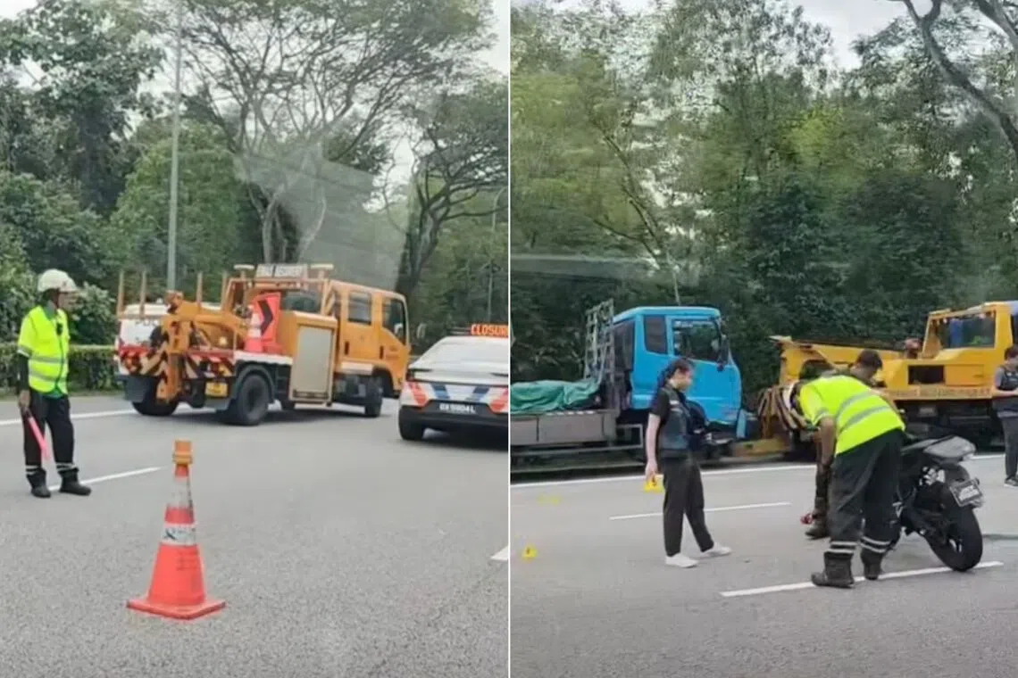 Motorcyclist dies following collision with lorry on PIE