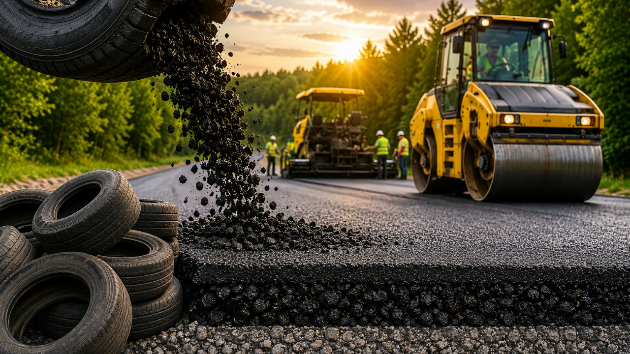 US road project transforms 7,000 recycled tires into sustainable asphalt