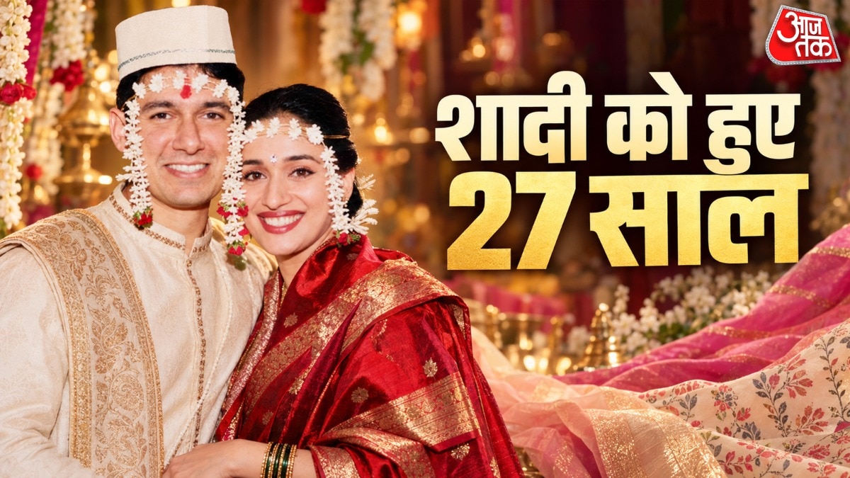 Madhuri Dixit marks 27 years of marriage in bridal attire