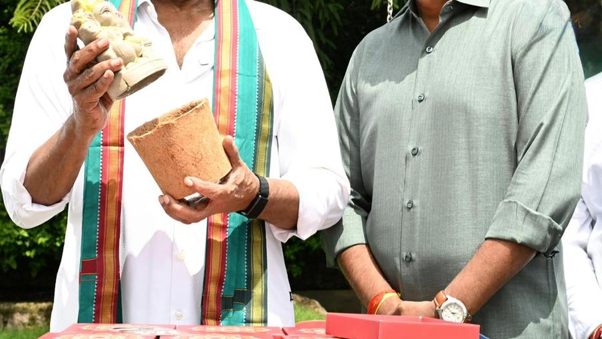 Actor Chiranjeevi launches eco-friendly Ganesha idols embedded with seeds