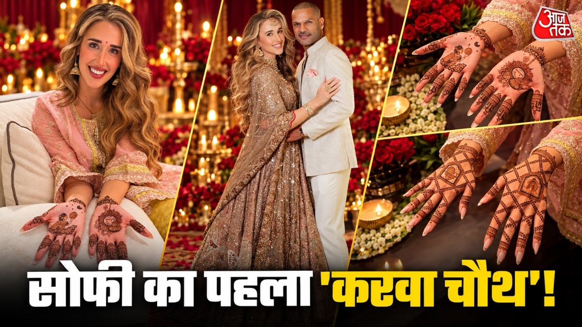 Sophie Dhawan celebrates first Karva Chauth with traditional mehendi designs