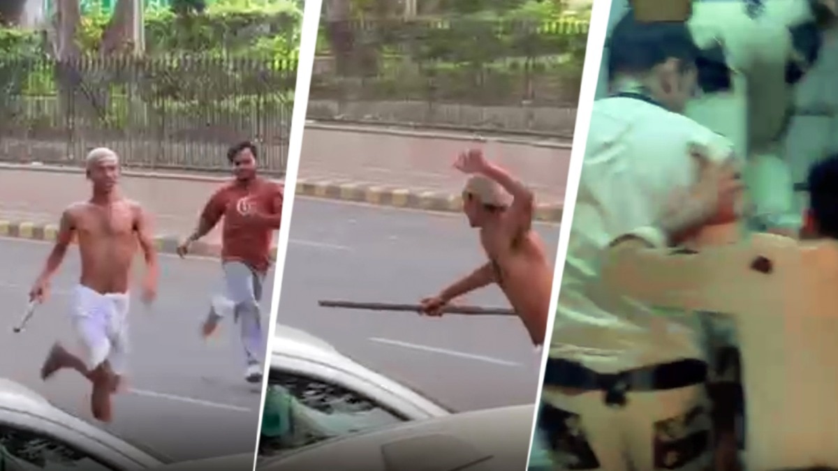 Delhi protest video shows Gandhi impersonator evading police