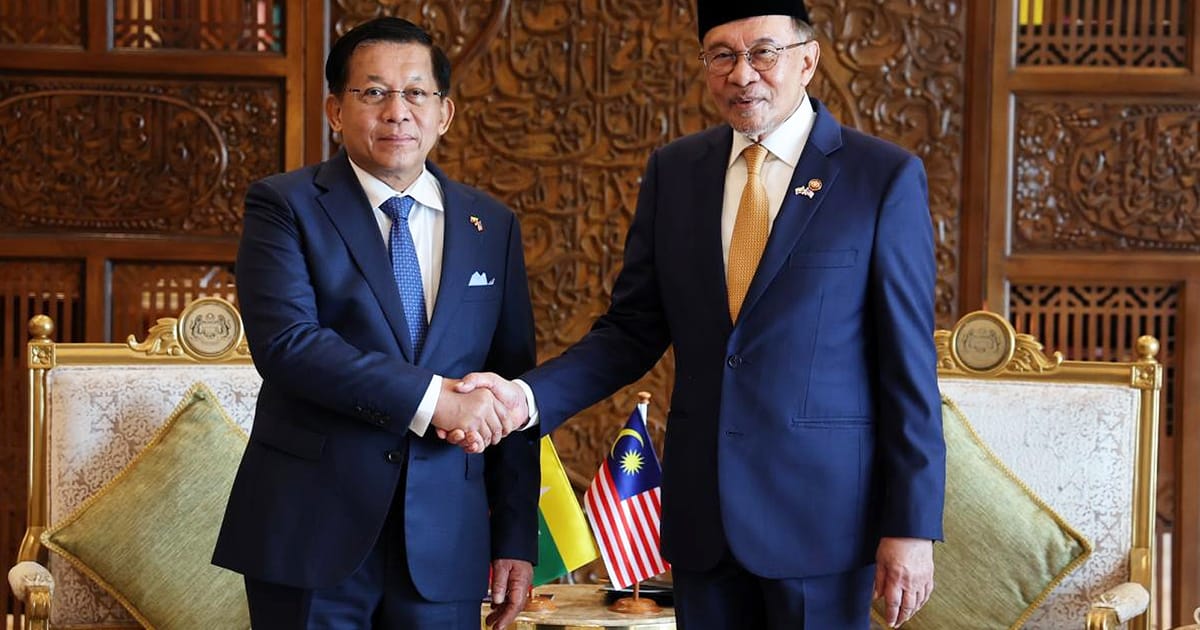 Presiden Myanmar Min Aung Hlaing tiba di Malaysia, disambut Anwar Ibrahim