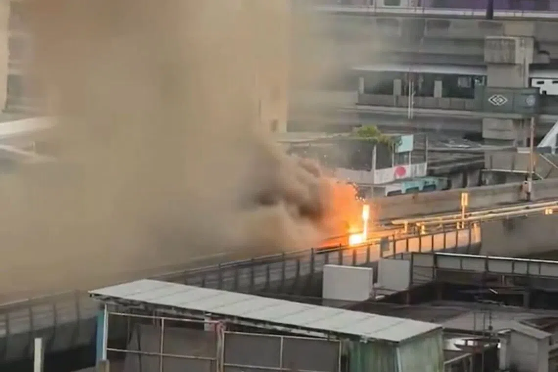 Bangkok MRT fire halts services, forces evacuation of station