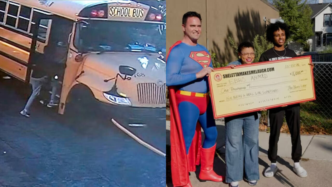 Quick-thinking passenger saves 19 children as school bus driver collapses