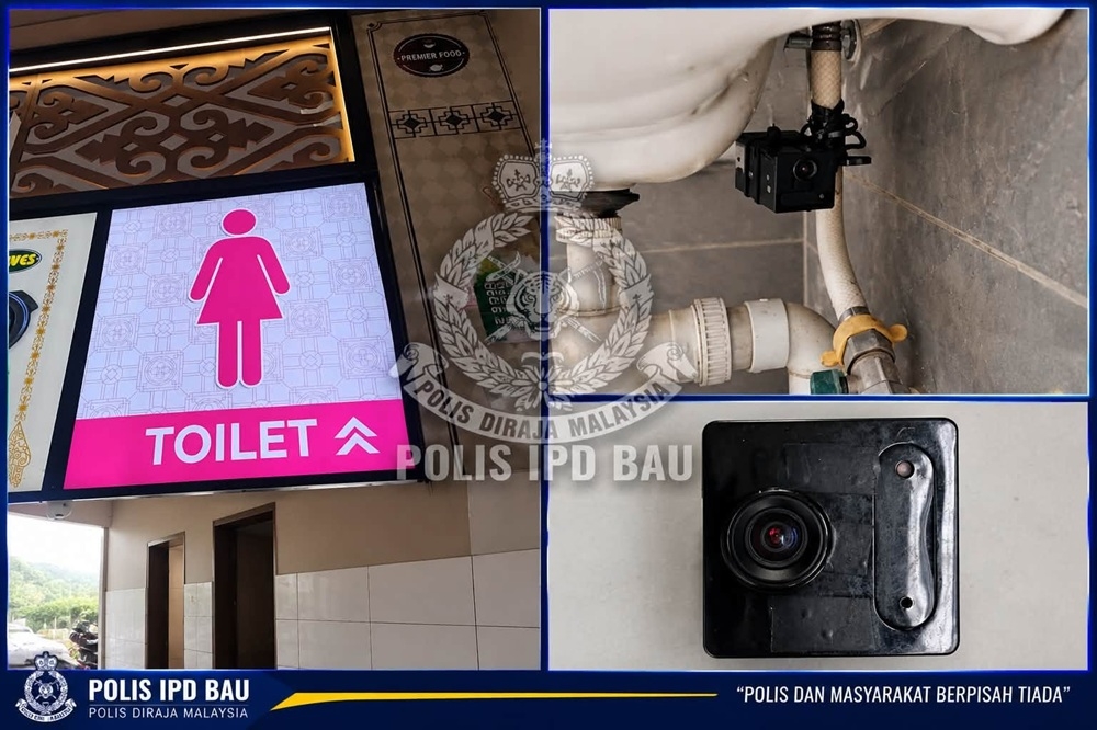 Kamera tersembunyi ditemui di tandas pusat makanan Bau; polis siasat