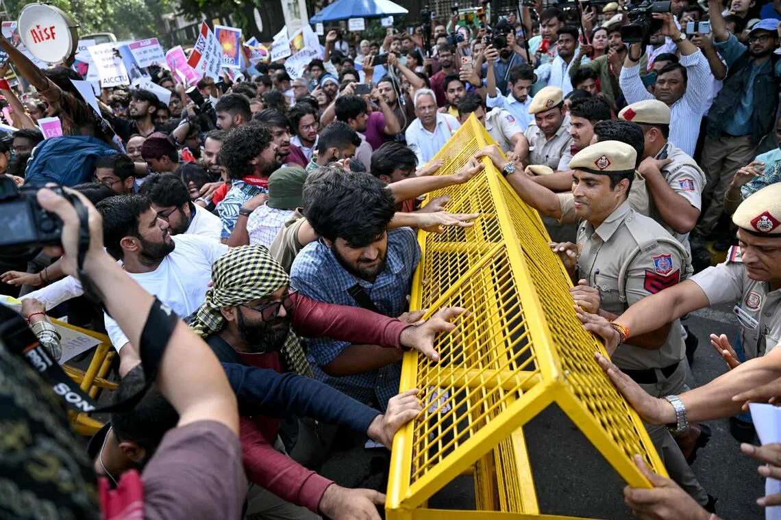 India police detain protesters calling for election chief's ouster