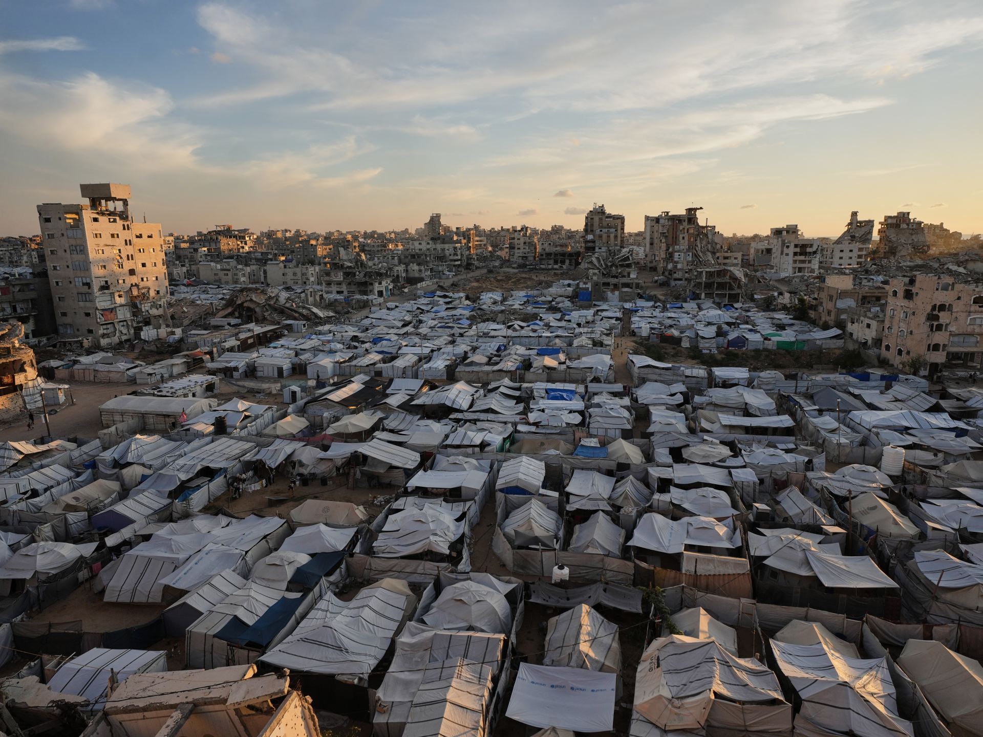Gaza's humanitarian crisis deepens as tent cities expand across devastated territory