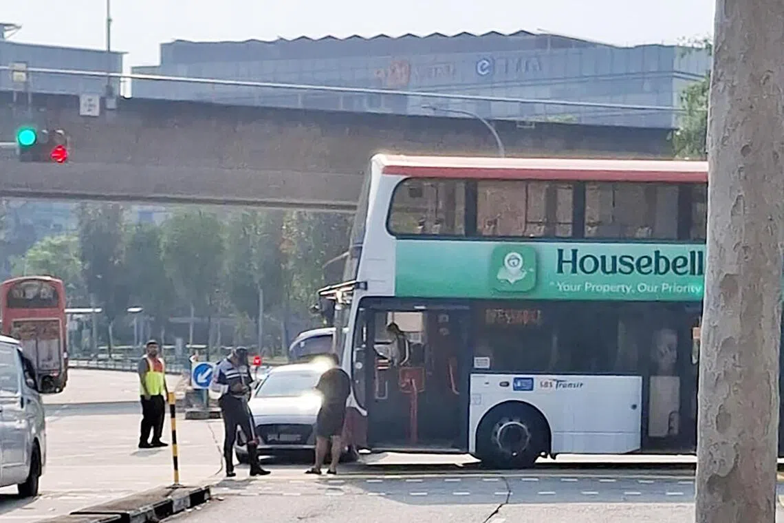 Six-year-old hospitalised after bus-car collision in Tampines