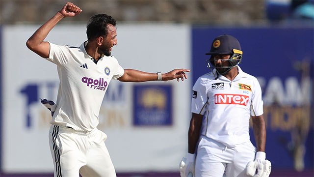 Sri Lanka faces steep chase after India's first innings in Test match