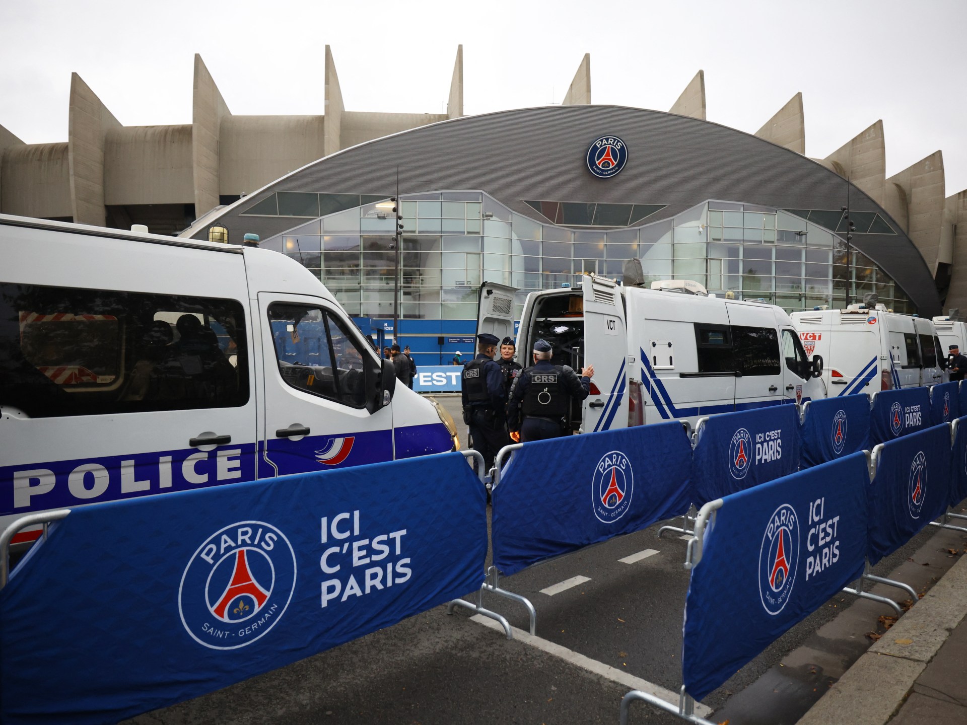 PSG-Barcelona Champions League clash proceeds amid French social unrest