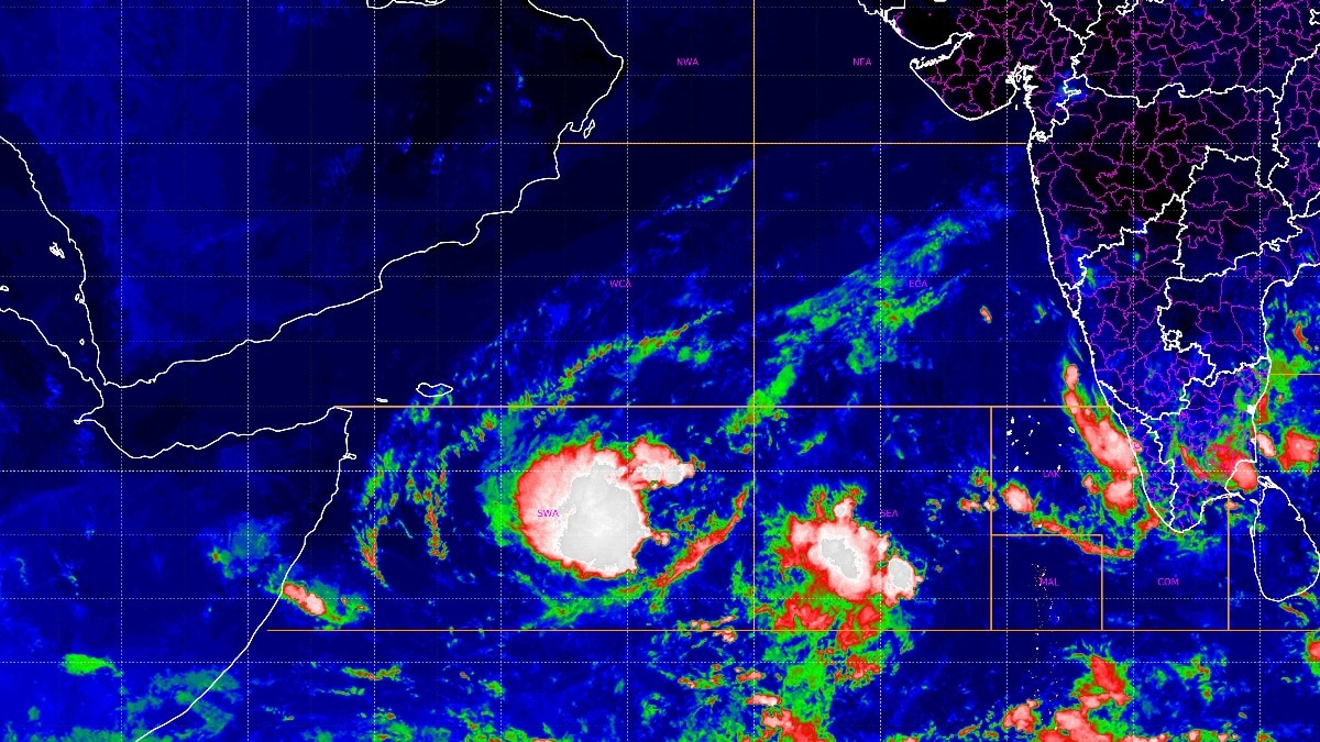 Satellite imagery reveals developing weather system over Arabian Sea