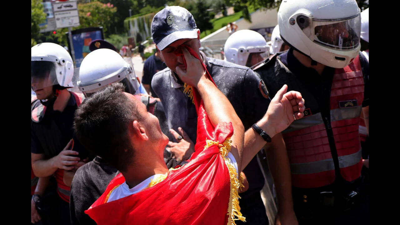 Albanian police deploy tear gas as student protests turn violent in Tirana