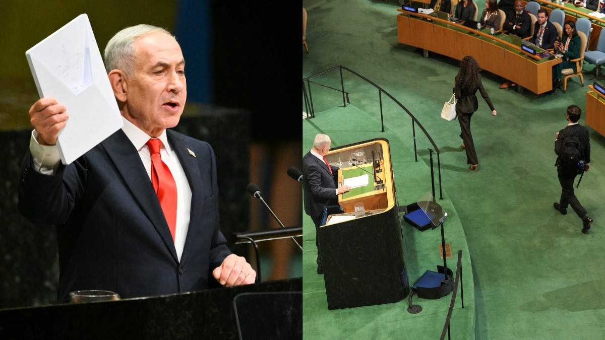 Netanyahu defends Iran strikes at UN; diplomats stage walkout