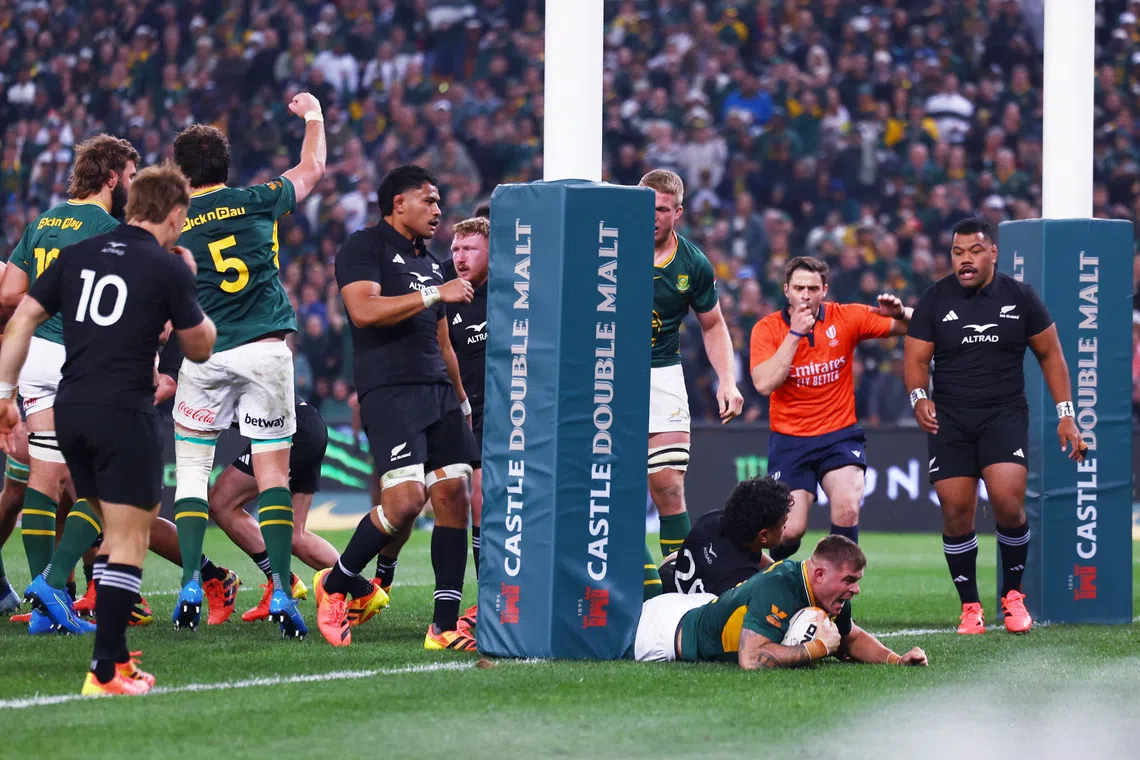 Springboks seize series control with narrow Rugby Championship victory