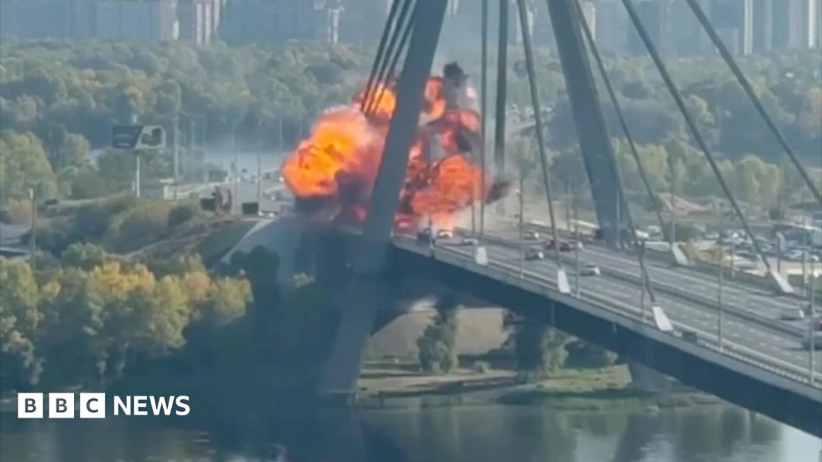 Russian drone strike targets Kyiv bridge as Scholz visits Ukraine